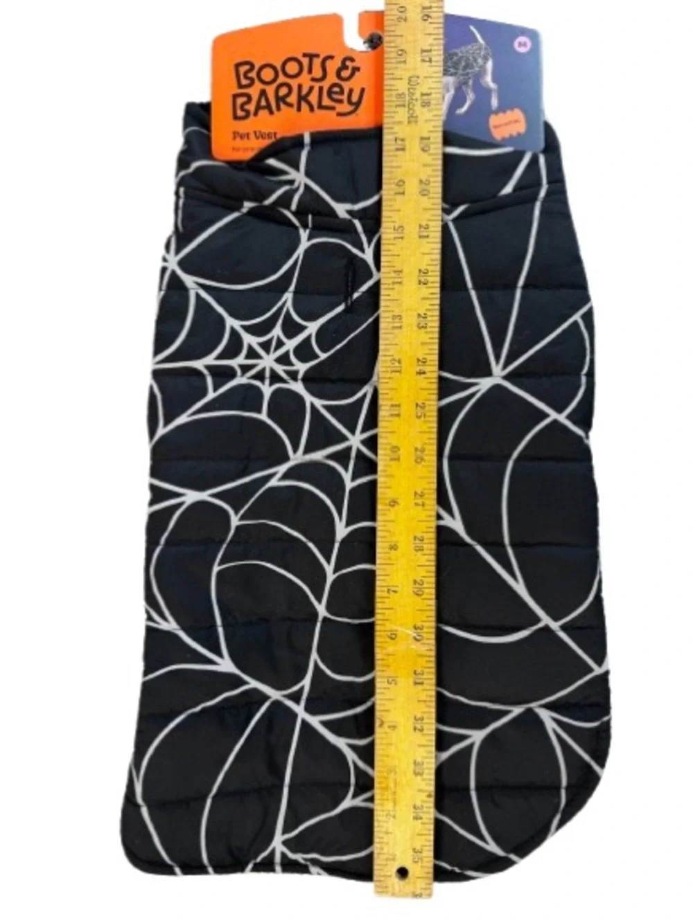Boots & Barkley Halloween Spiderweb Dog Coat - Black & White